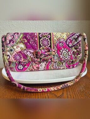 Vera Bradley Very Berry Paisley Knot Just A Clutch Shoulder Bag